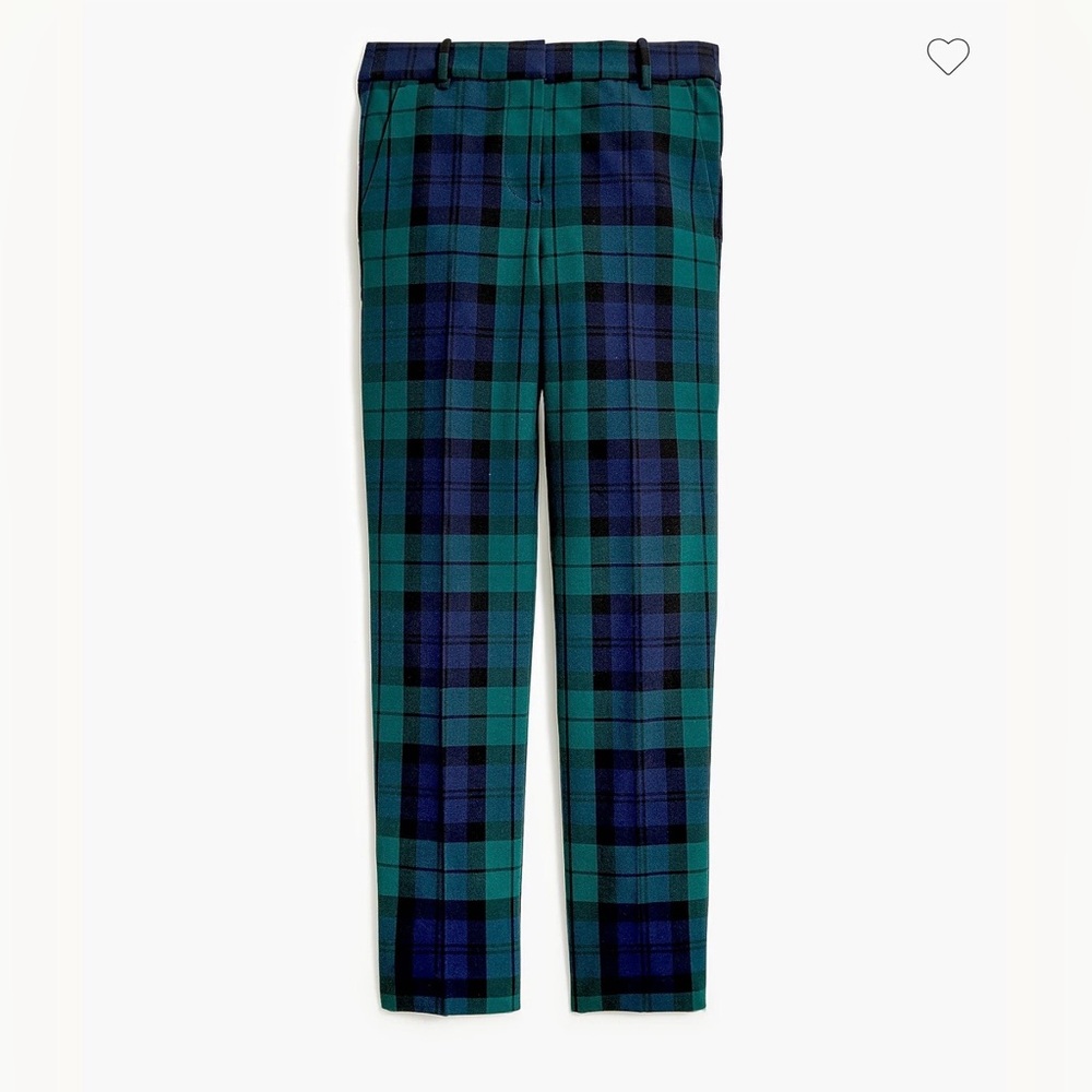 J. Crew Slim Crop Ruby Pant in Black Watch Plaid